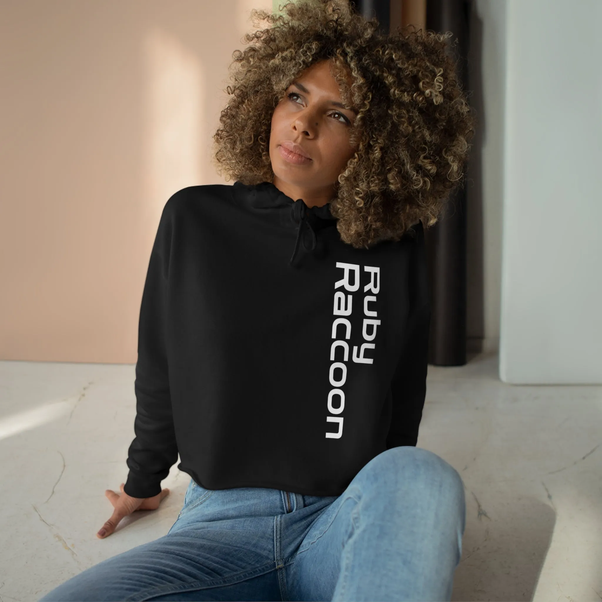 Ruby Raccoon Crop Hoodie