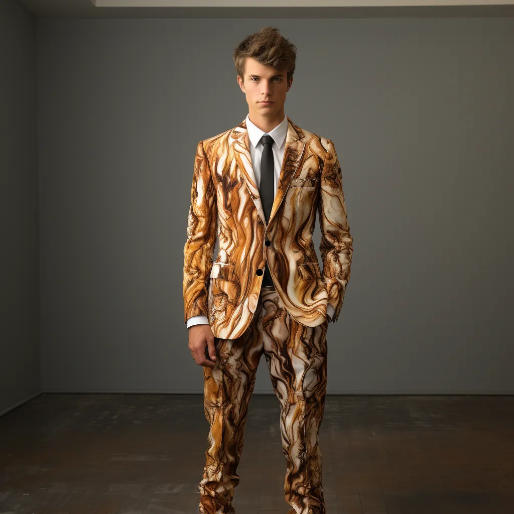 Rulercosplay Flame Mens 2 Piece Print Suit Floral Dress Jacket Slim 2 Button Blazer Pants For Party