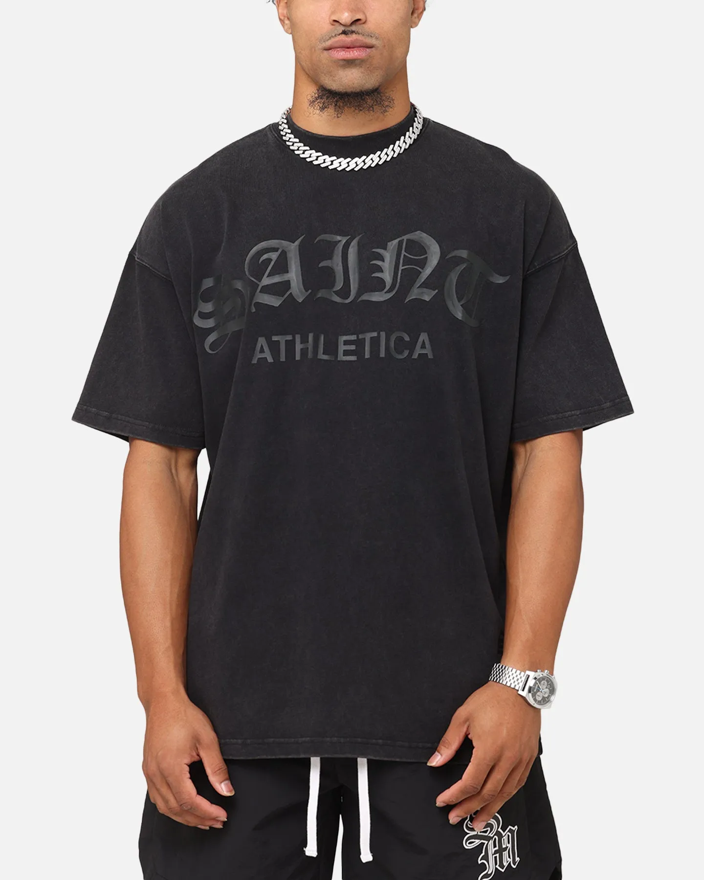 Saint Morta Saint Athletica Boxy T-Shirt Vintage Black