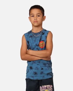 Santa Cruz Kids' Beware Dot Tie Dye Muscle T-Shirt Blue Tie Dye