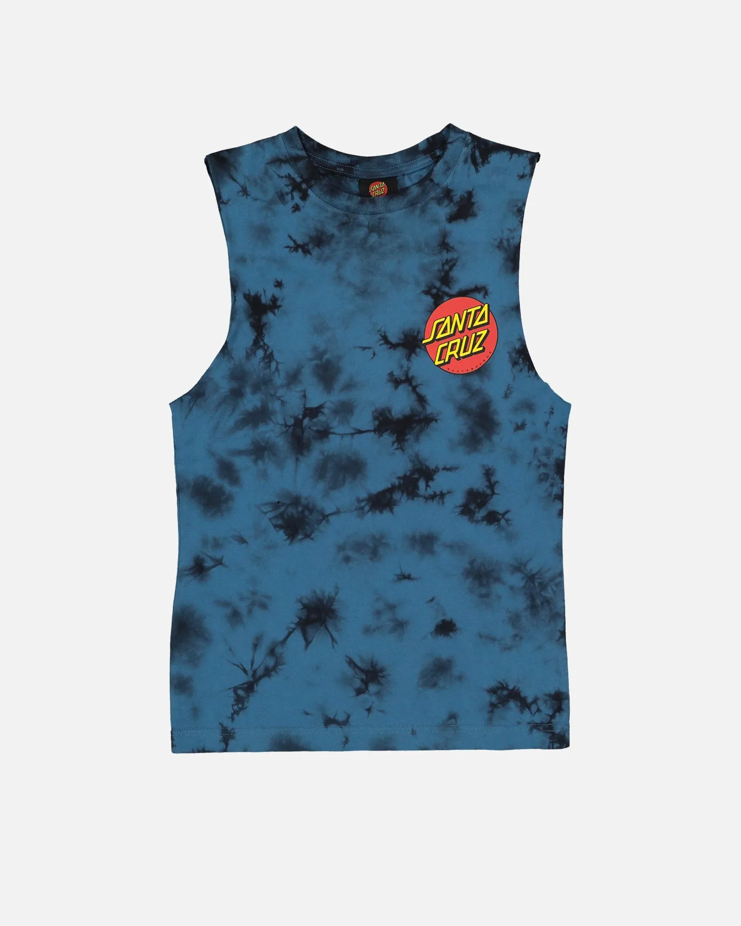 Santa Cruz Kids' Beware Dot Tie Dye Muscle T-Shirt Blue Tie Dye