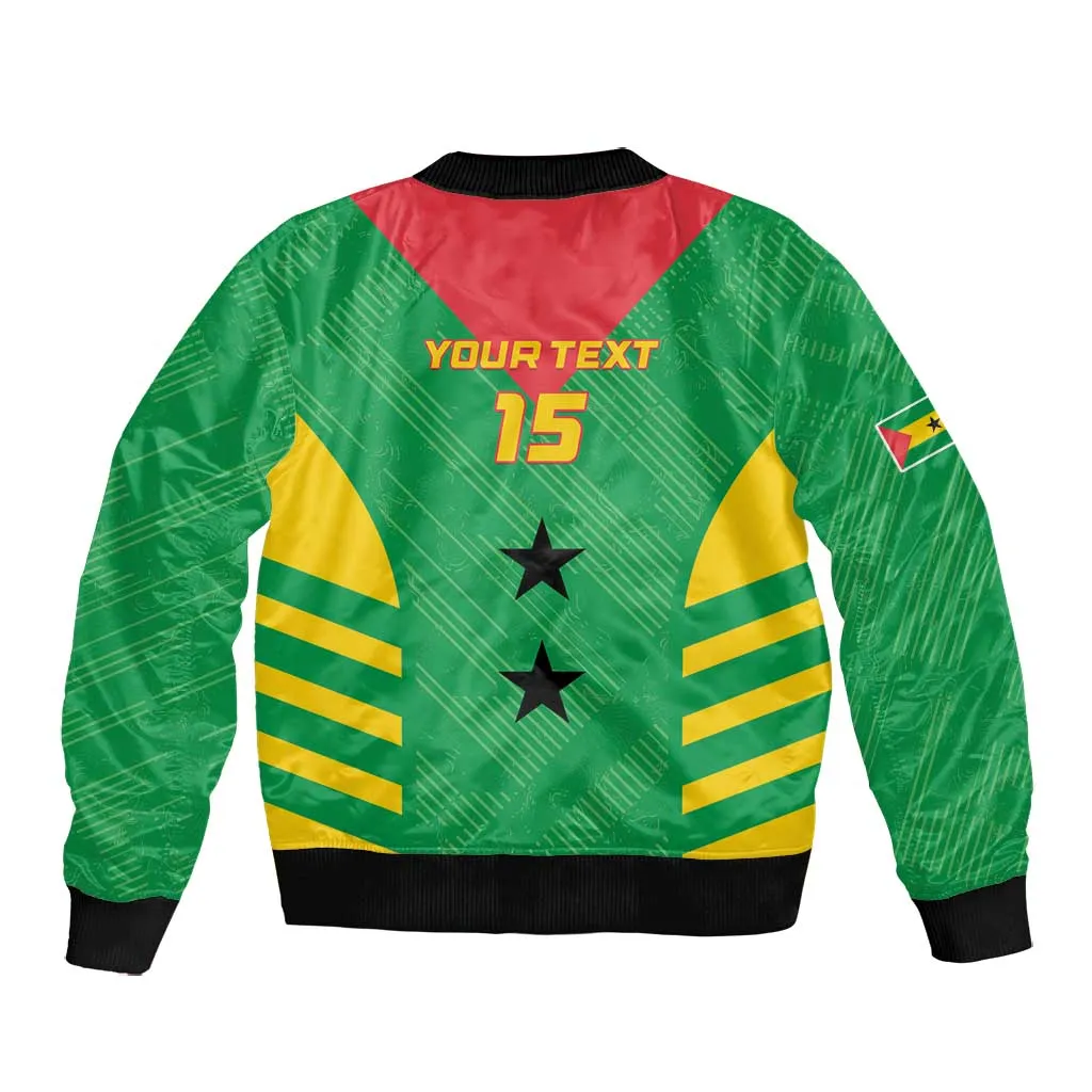 Sao Tome and Principe Football Custom Bomber Jacket Sporty Style - Green Color LT15