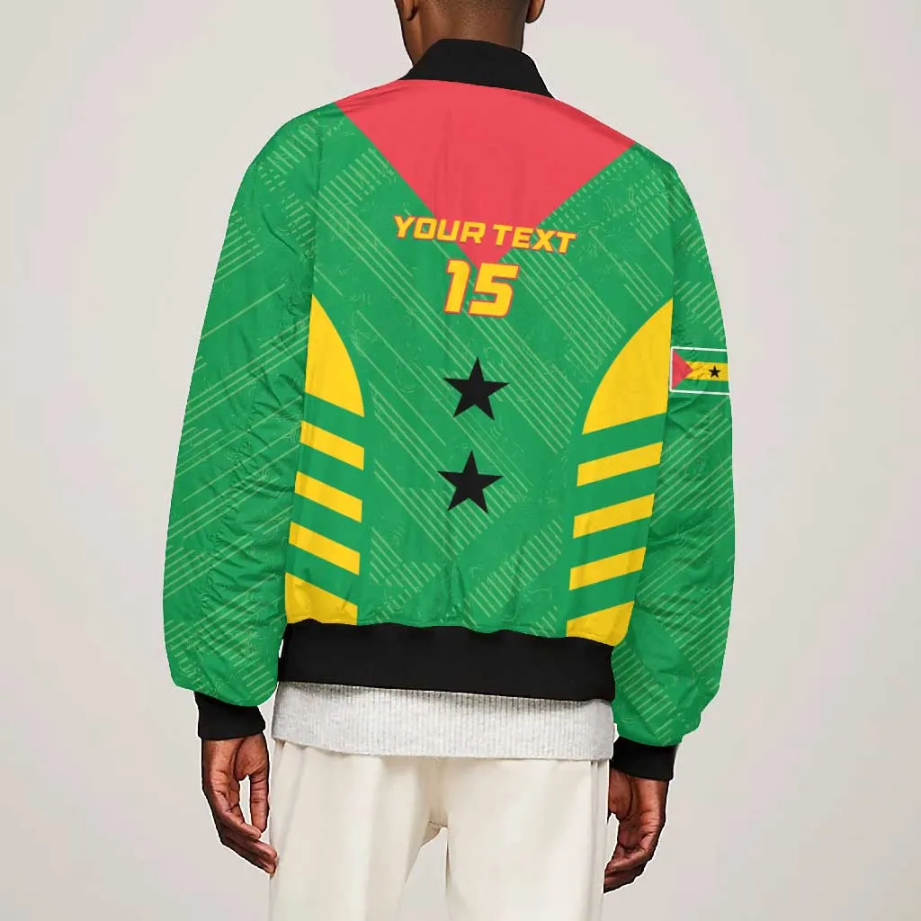 Sao Tome and Principe Football Custom Bomber Jacket Sporty Style - Green Color LT15