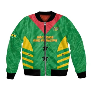 Sao Tome and Principe Football Custom Bomber Jacket Sporty Style - Green Color LT15