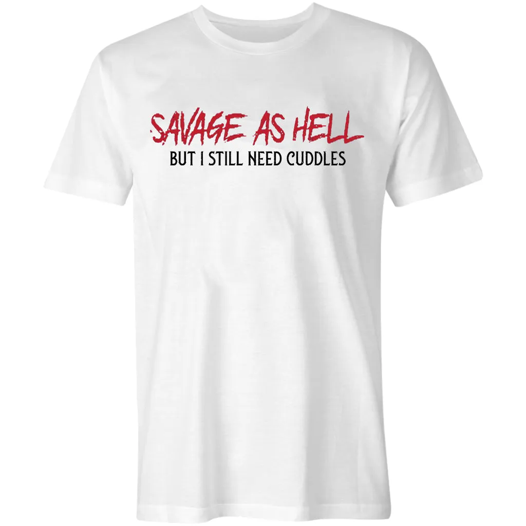 SAVAGE AS HELL letter print men's casual tees designer