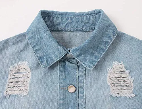 SeNight Ripped Jean Jacket