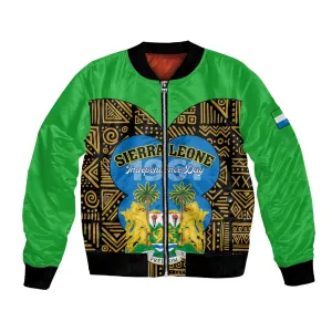Sierra Leone Independence Day 2024 Bomber Jacket Happy 63rd Anniversary African Pattern LT01