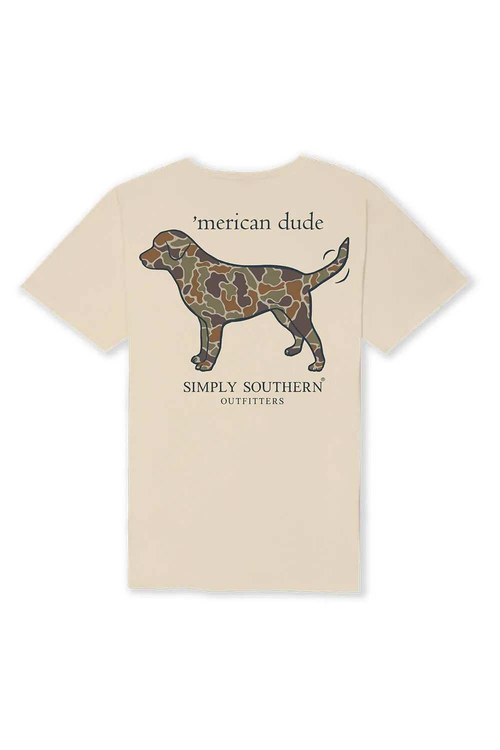 Simply Southern Camo Dog T-Shirt for Men in Sand | MN-SS-CAMODOG-SAND-S