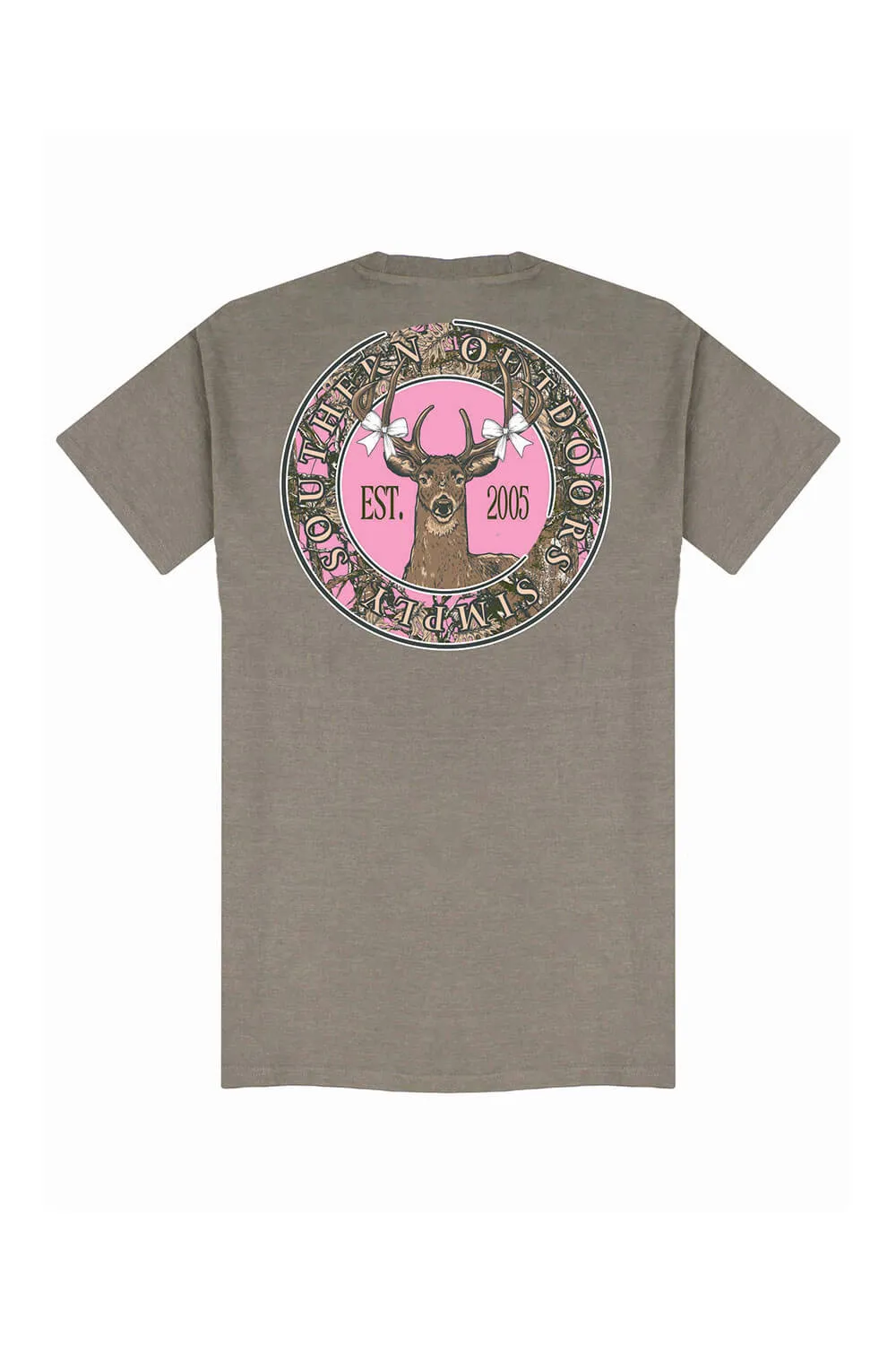 Simply Southern Deer Bow T-Shirt for Women in Brown | SS-DEER-DESERTHTH