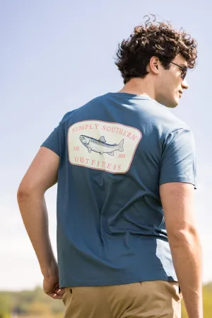 Simply Southern Fish Logo T-Shirt for Men in Blue | MN-SS-FISHLOGO-COMET-S