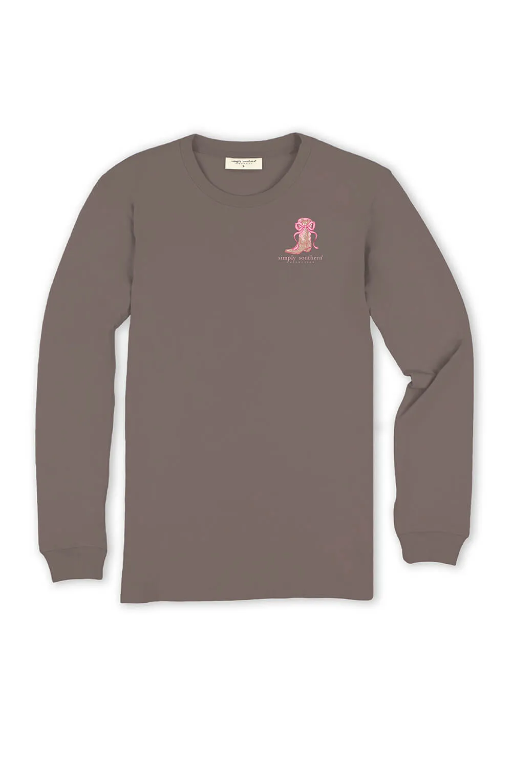 Simply Southern Plus Size Long Sleeve Cowboy Like Me Dog T-Shirt for Women in Mocha | EXT-LS-LIKEME-MOCHA