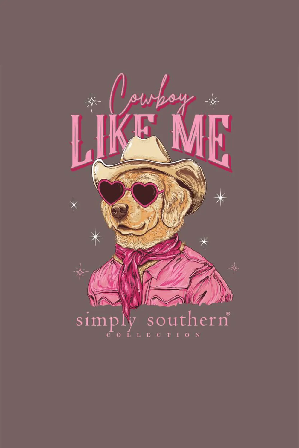 Simply Southern Plus Size Long Sleeve Cowboy Like Me Dog T-Shirt for Women in Mocha | EXT-LS-LIKEME-MOCHA