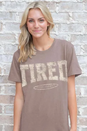 Simply Southern Tired T-Shirt for Women in Desert Heather | SS-TIRED-DESERTHTHR
