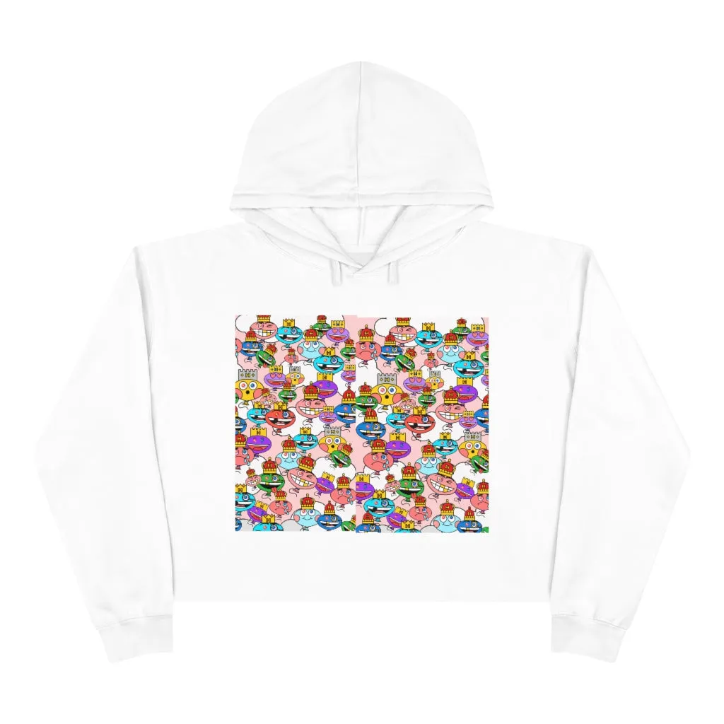 SKY COMMANDER CHIP Pink Crop Hoodie