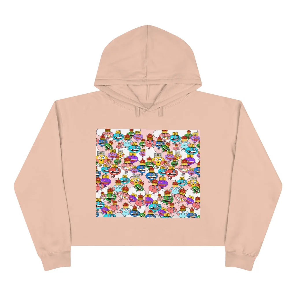 SKY COMMANDER CHIP Pink Crop Hoodie