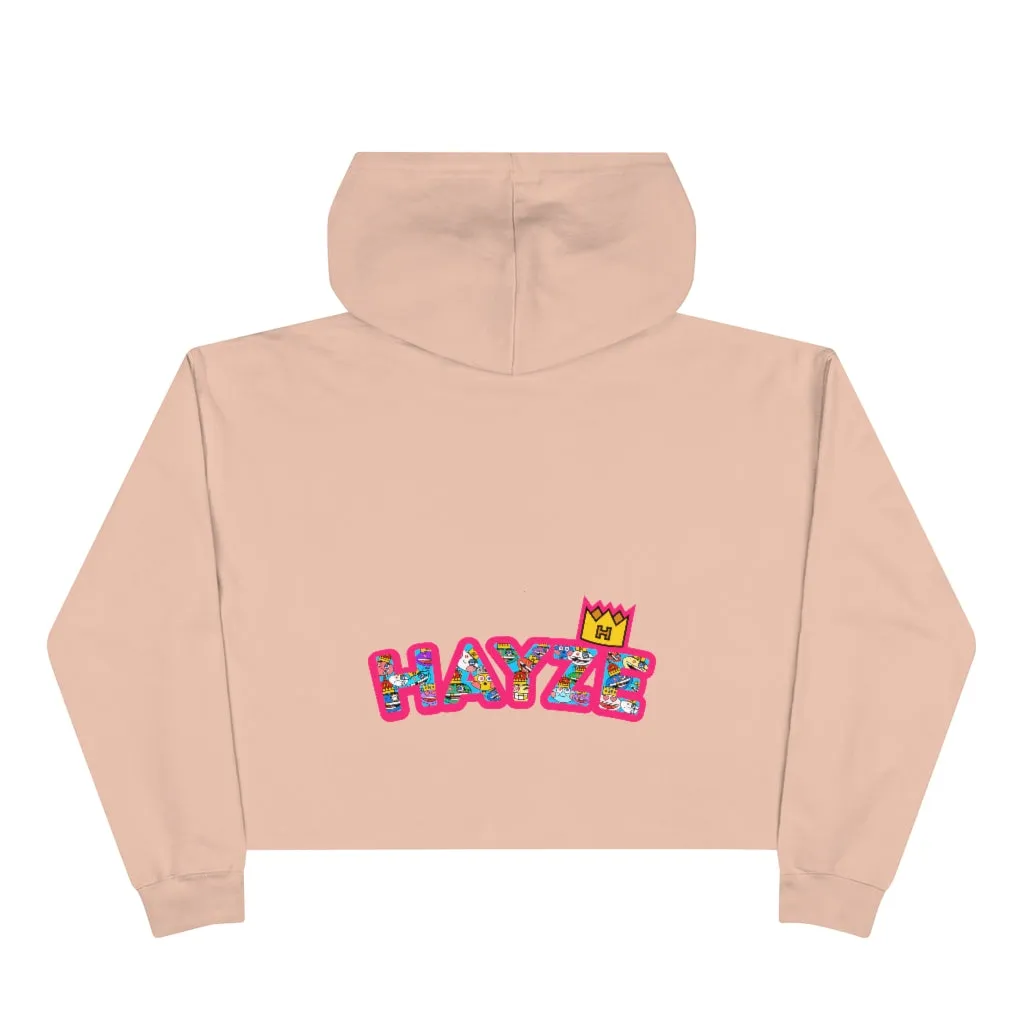 SKY COMMANDER CHIP Pink Crop Hoodie