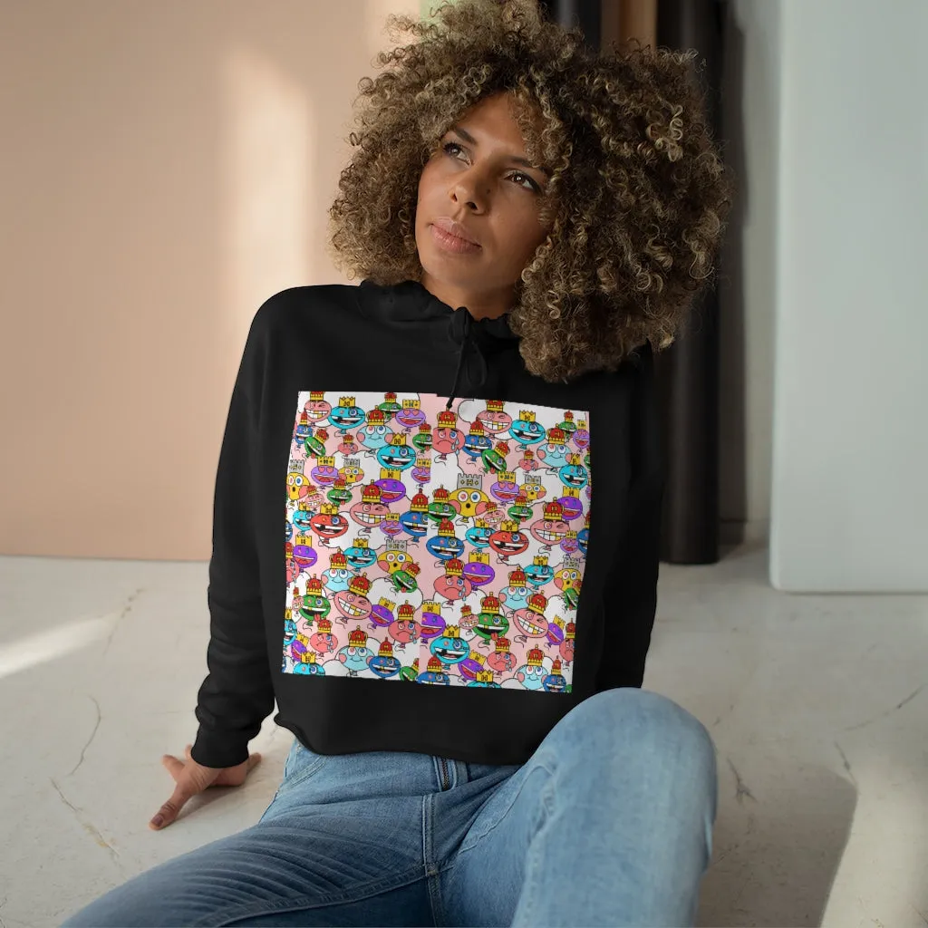 SKY COMMANDER CHIP Pink Crop Hoodie