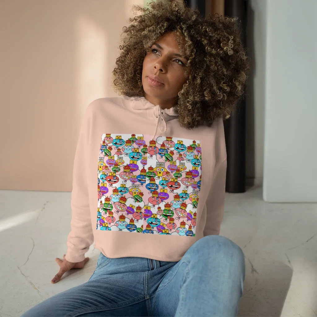 SKY COMMANDER CHIP Pink Crop Hoodie