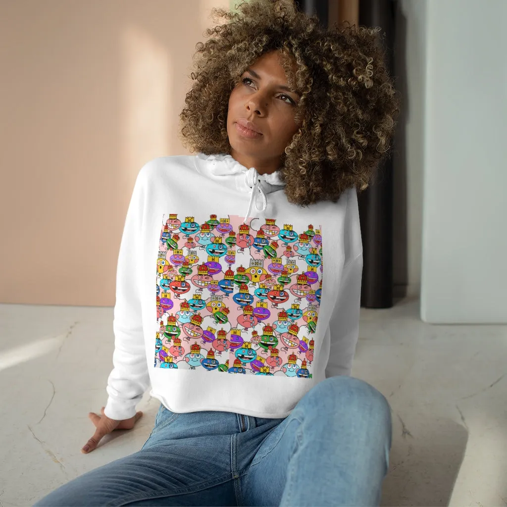 SKY COMMANDER CHIP Pink Crop Hoodie