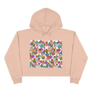 SKY COMMANDER CHIP Pink Crop Hoodie