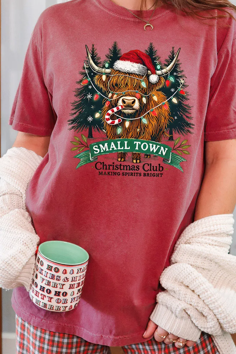 Small Town Christmas Club Comfort Colors Adult Ring-Spun Cotton Tee