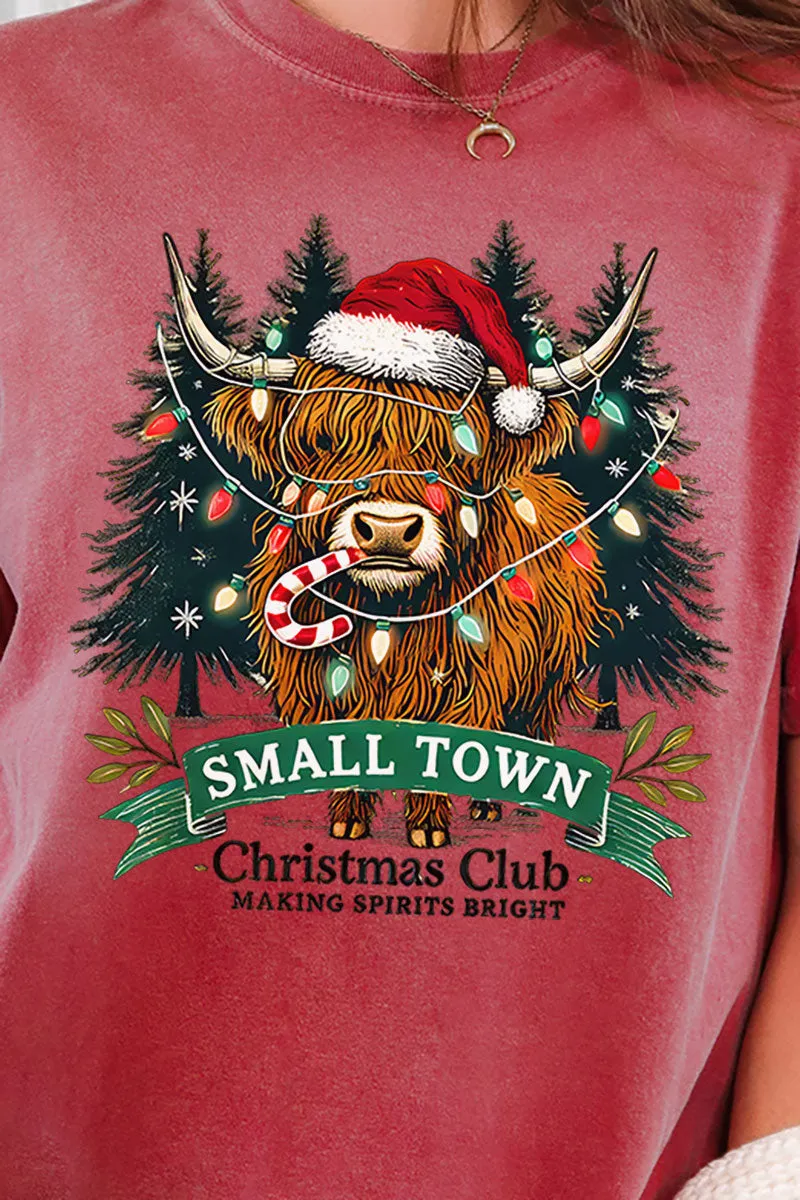 Small Town Christmas Club Comfort Colors Adult Ring-Spun Cotton Tee