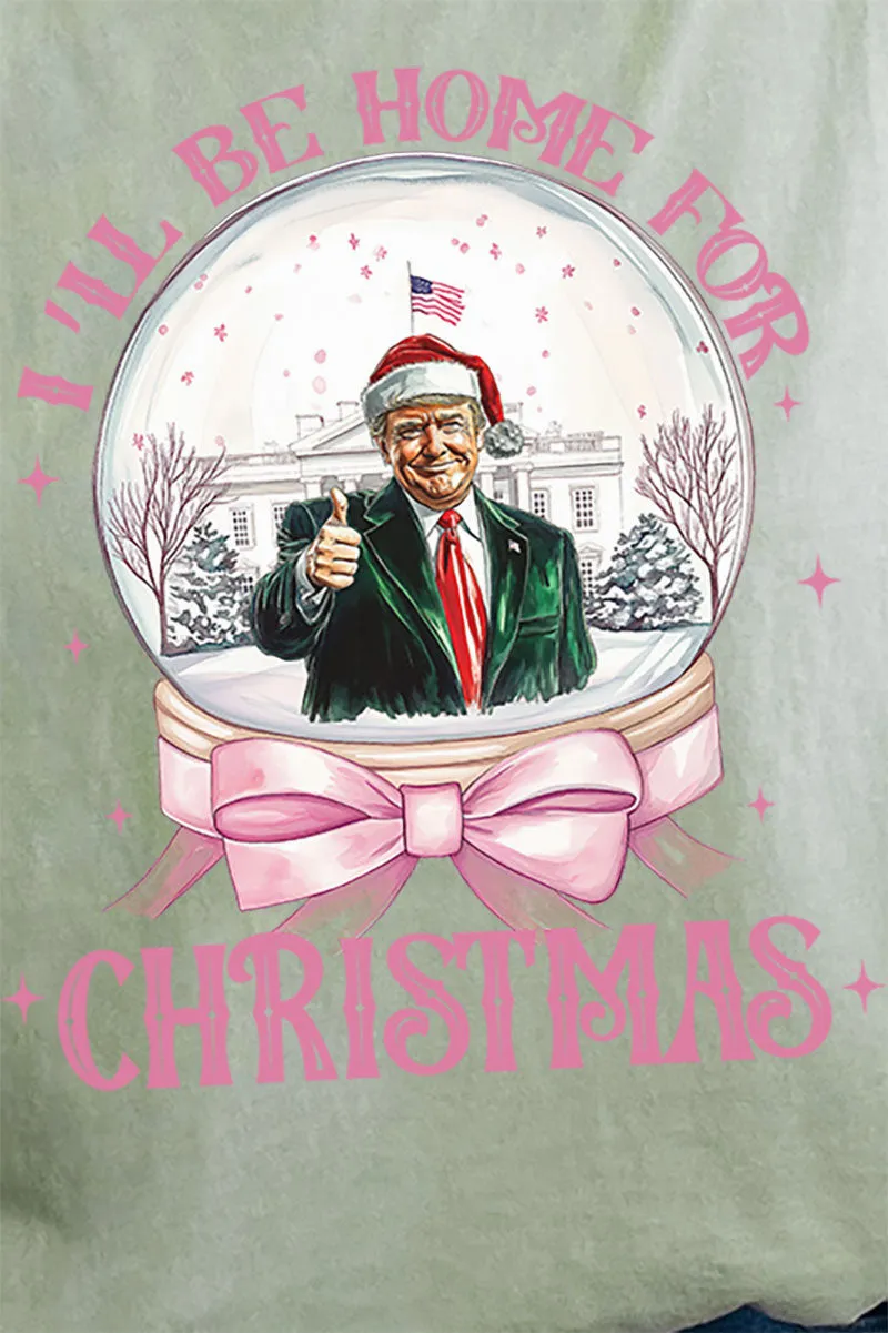 Snow Globe Trump Home For Christmas Comfort Colors Adult Ring-Spun Cotton Tee