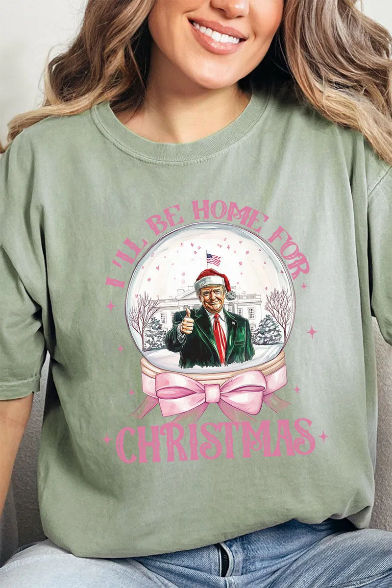 Snow Globe Trump Home For Christmas Comfort Colors Adult Ring-Spun Cotton Tee