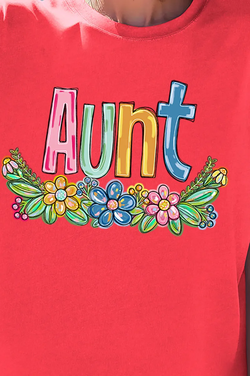 Spring Floral Aunt Comfort Colors Adult Ring-Spun Cotton Tee