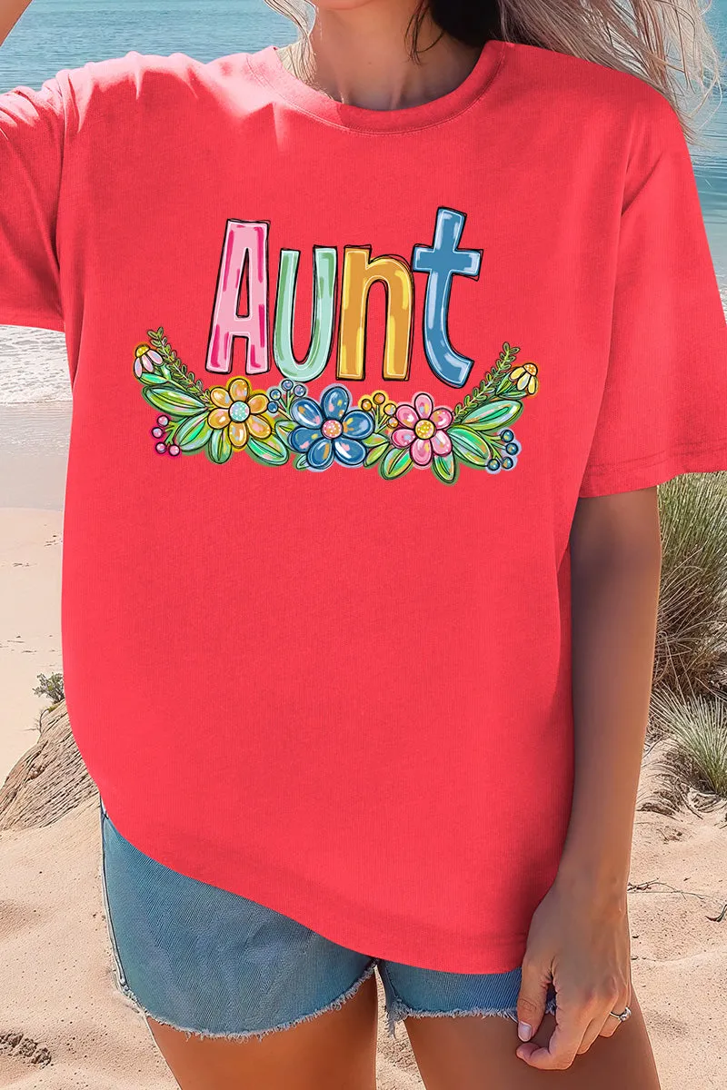 Spring Floral Aunt Comfort Colors Adult Ring-Spun Cotton Tee