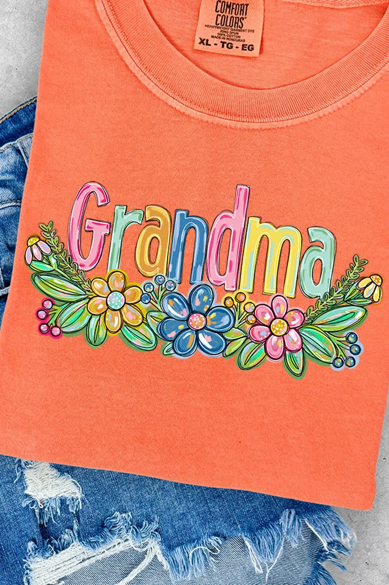 Spring Floral Grandma Comfort Colors Adult Ring-Spun Cotton Tee