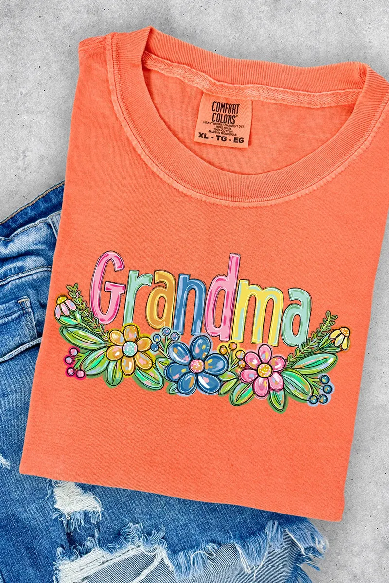 Spring Floral Grandma Comfort Colors Adult Ring-Spun Cotton Tee
