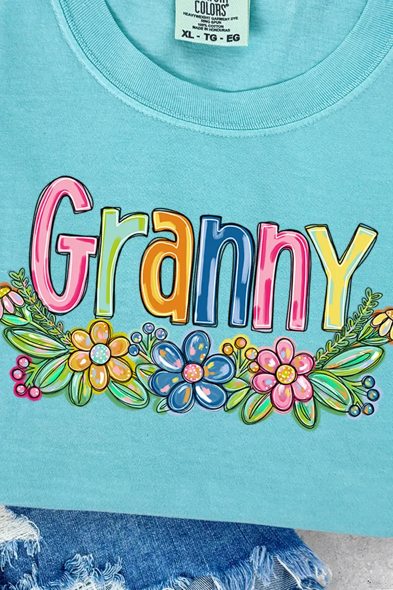 Spring Floral Granny Comfort Colors Adult Ring-Spun Cotton Tee