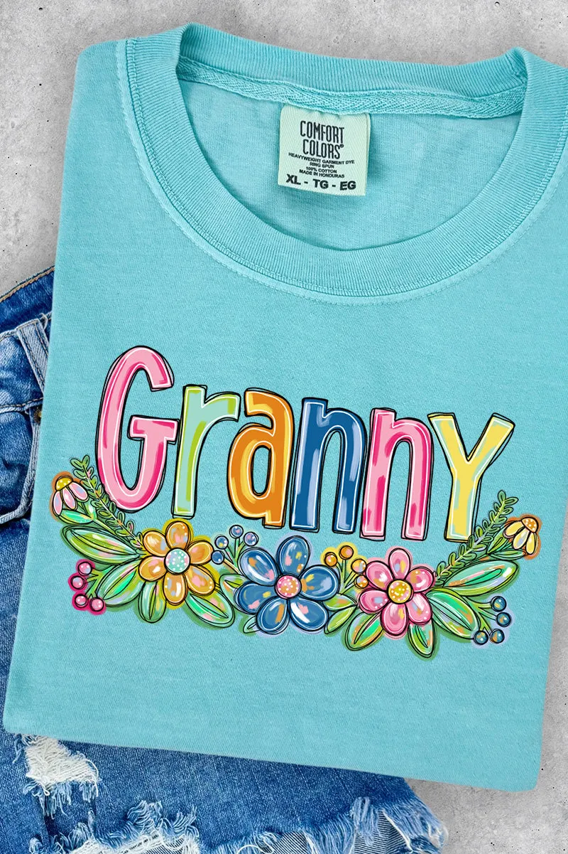 Spring Floral Granny Comfort Colors Adult Ring-Spun Cotton Tee