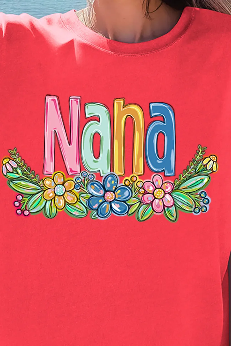 Spring Floral Nana Comfort Colors Adult Ring-Spun Cotton Tee