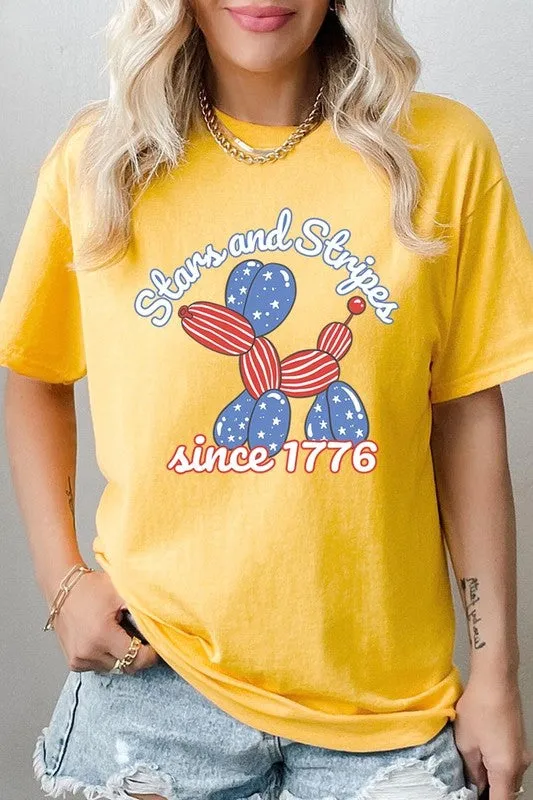 Stars Stripes 1776 Balloon Dog Plus Heavy Cotton T
