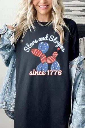 Stars Stripes 1776 Balloon Dog Plus Heavy Cotton T
