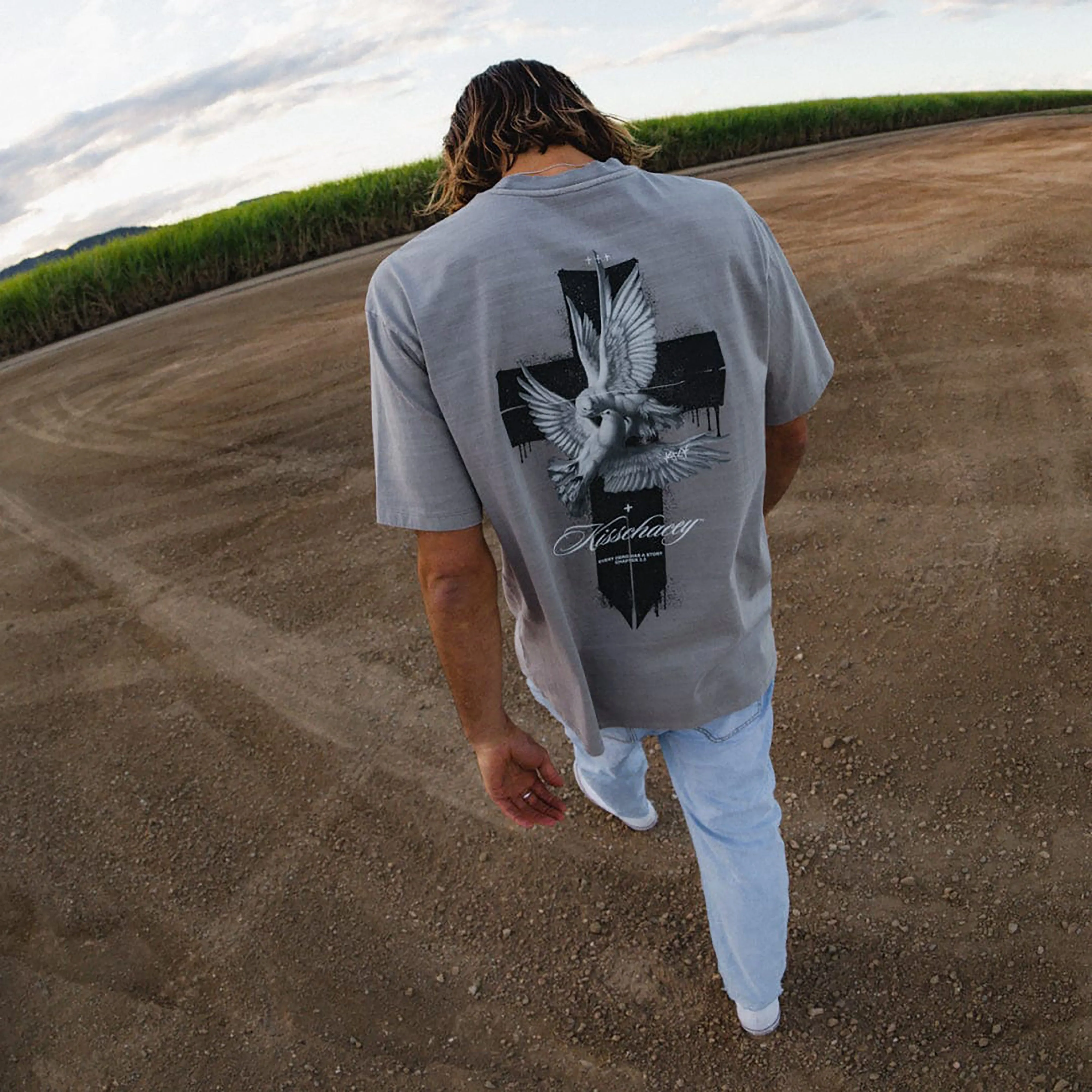 Steel Doves Heavy Box Fit T-Shirt Pigment Gull