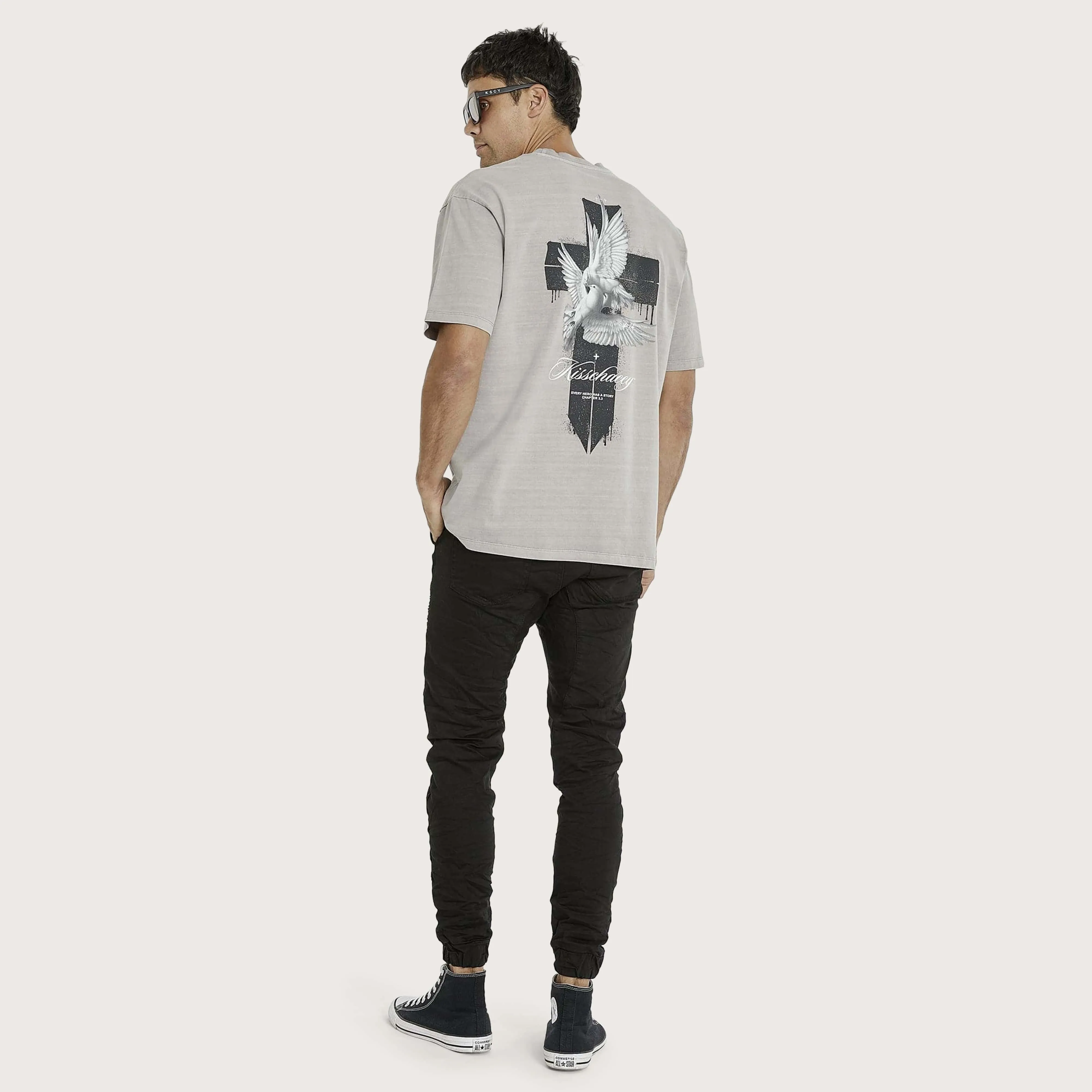 Steel Doves Heavy Box Fit T-Shirt Pigment Gull