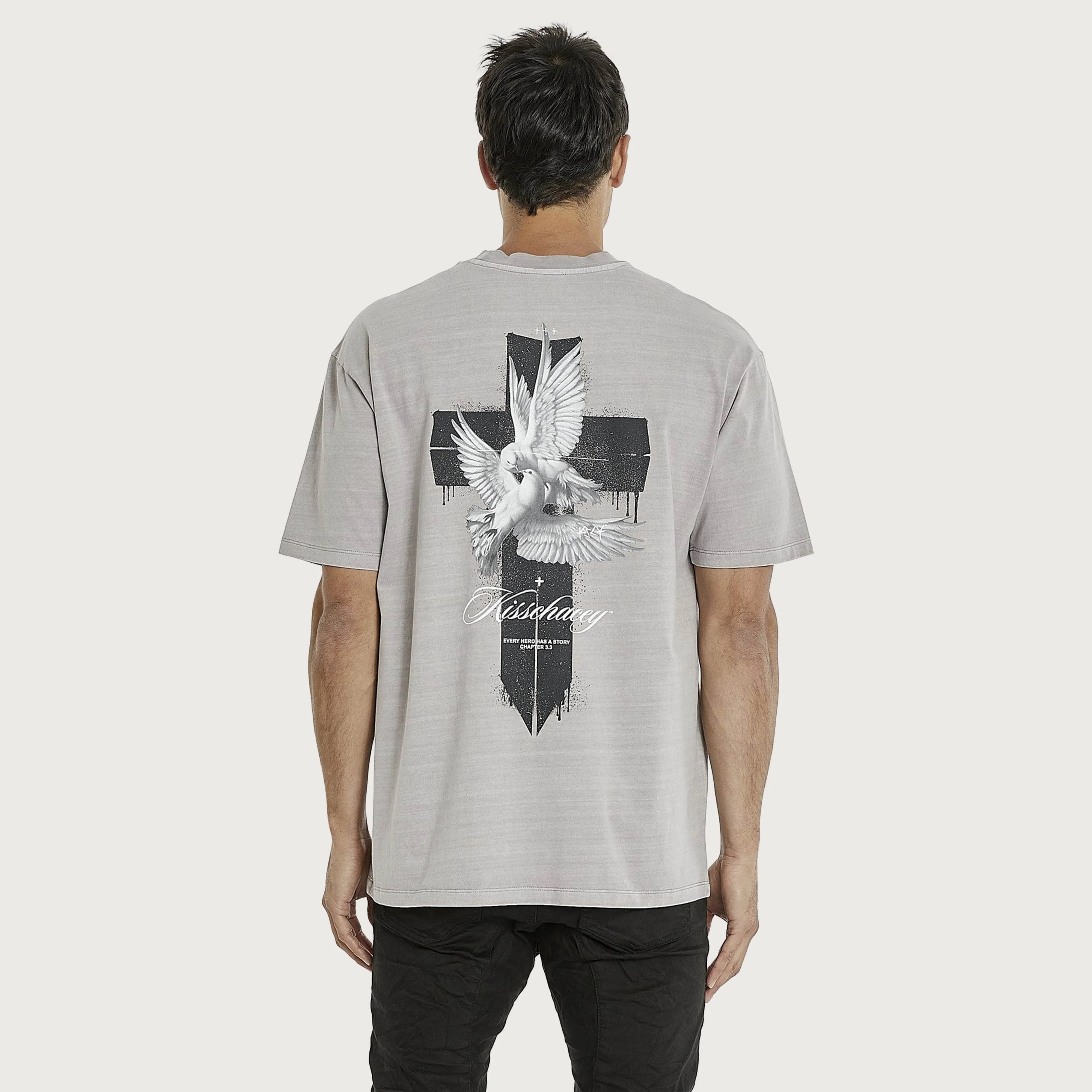 Steel Doves Heavy Box Fit T-Shirt Pigment Gull