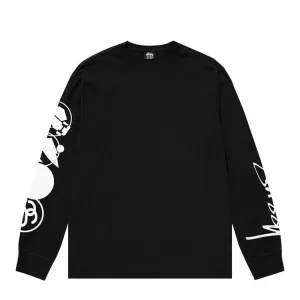 Stussy Stacked Pigment Dyed Long-Sleeve Tee 'Black'