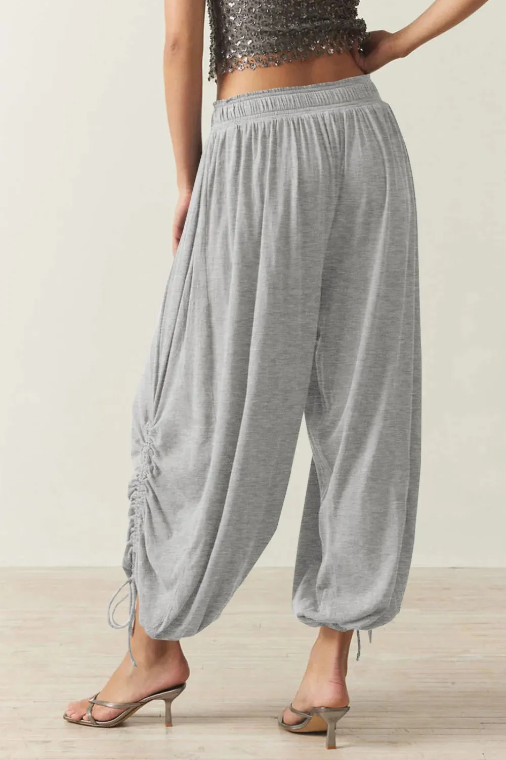 Stylish Drawstring Ruched Pants for Comfortable Fit