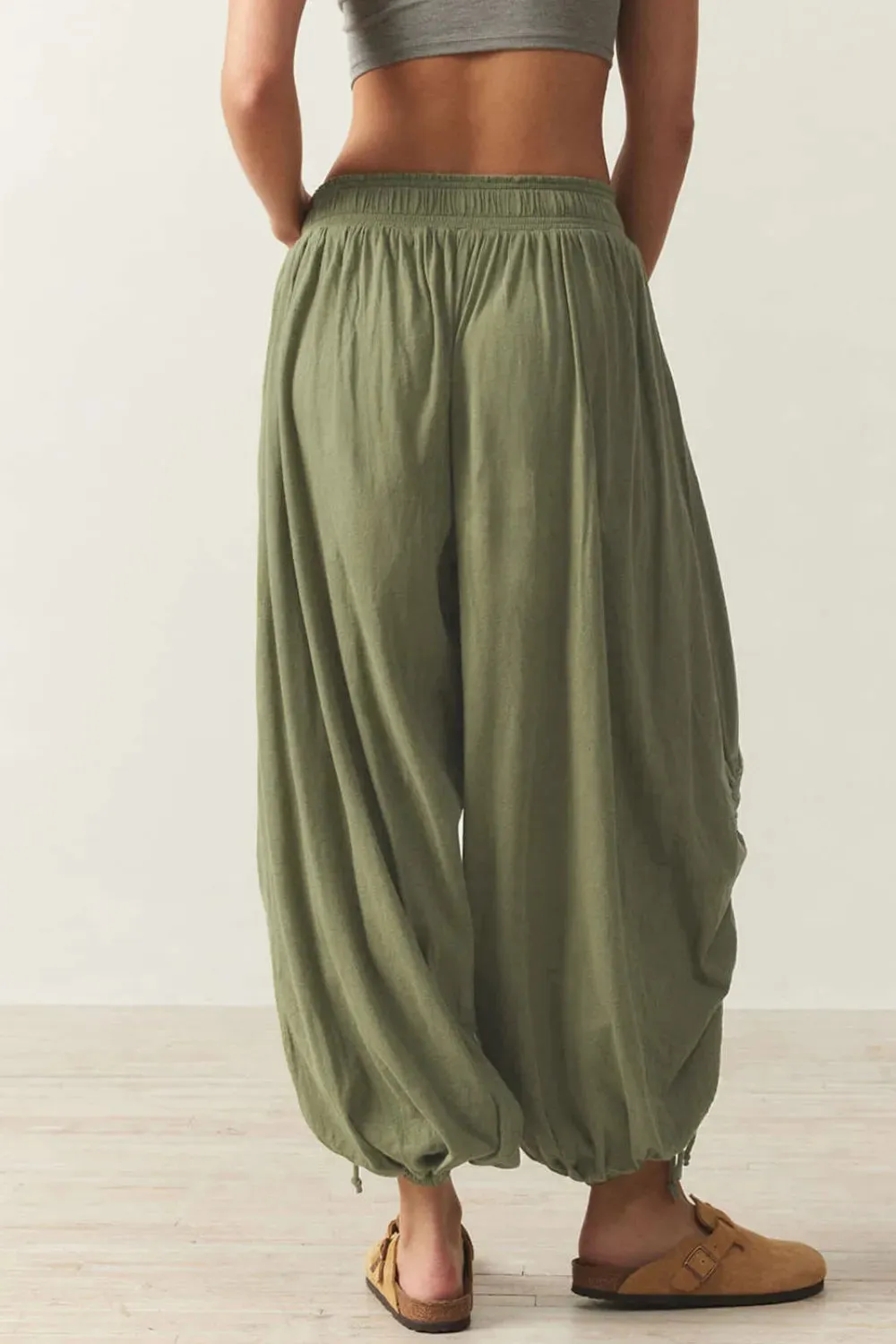 Stylish Drawstring Ruched Pants for Comfortable Fit