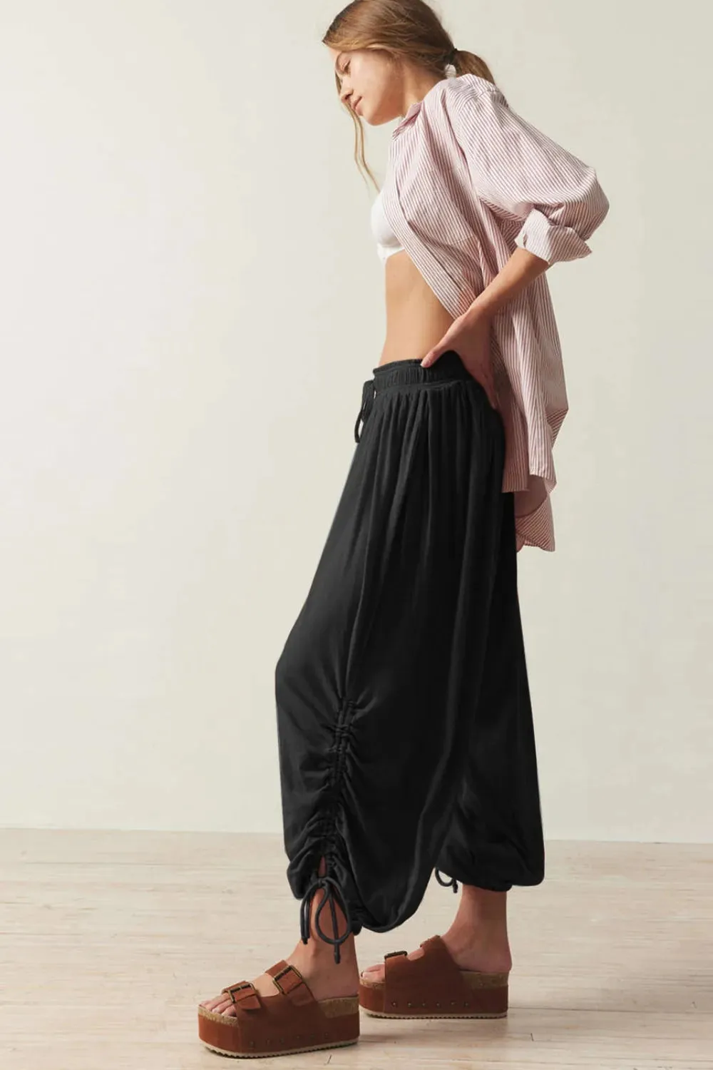 Stylish Drawstring Ruched Pants for Comfortable Fit