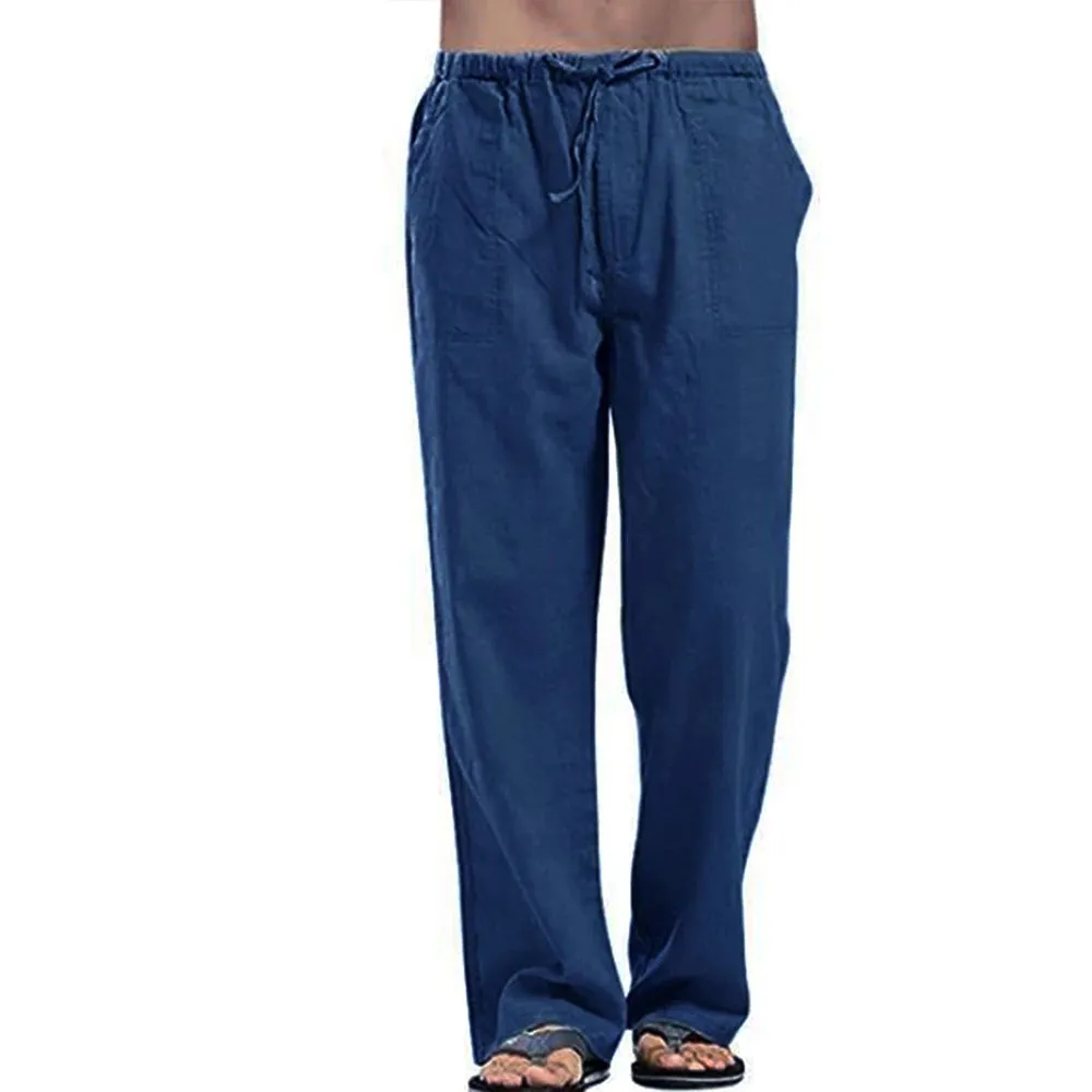 Summer Cotton Linen Drawstring Pants