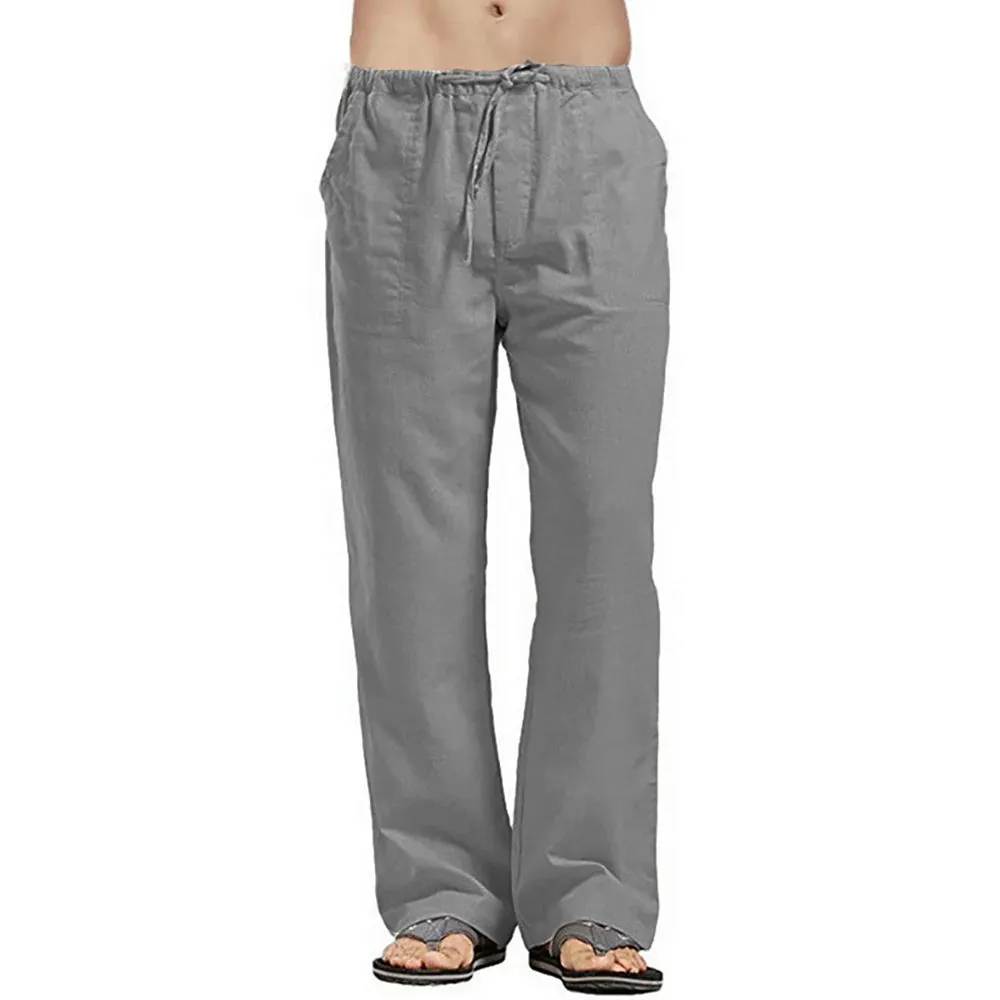 Summer Cotton Linen Drawstring Pants