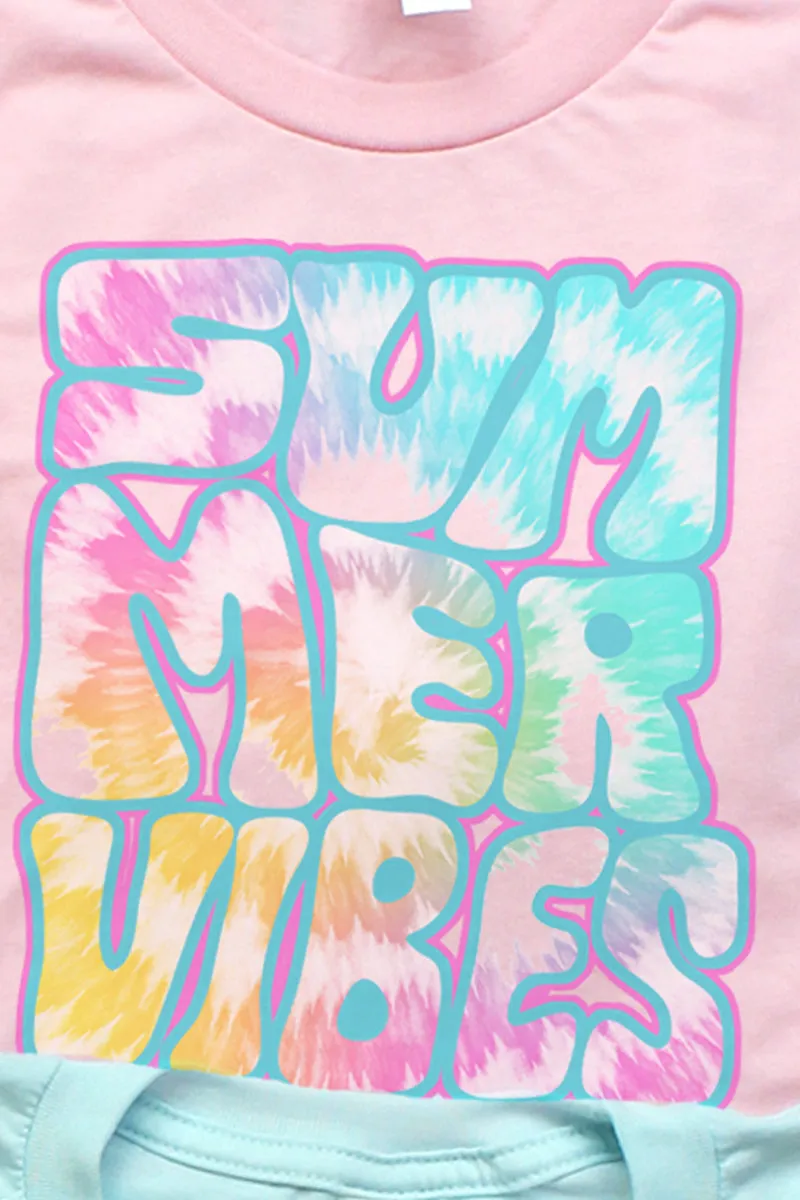 Summer Vibes Tie Dye Tri-Blend Short Sleeve Tee