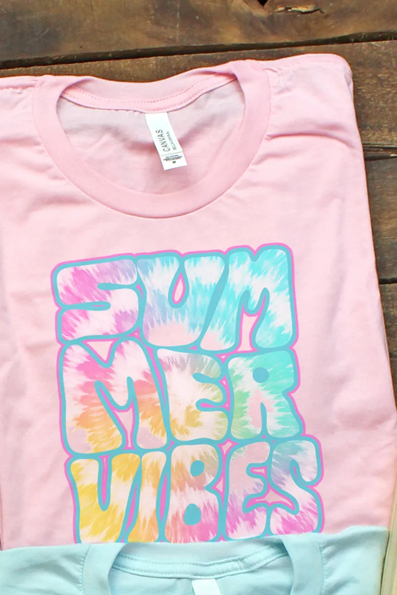 Summer Vibes Tie Dye Tri-Blend Short Sleeve Tee