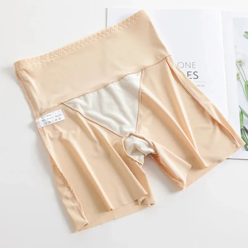 Summer Women's Ice Silk High Waist Three - point Pants - Slim Lingerie - Safety Shorts & Briefs
