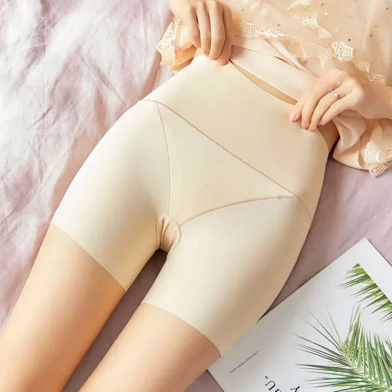 Summer Women's Ice Silk High Waist Three - point Pants - Slim Lingerie - Safety Shorts & Briefs
